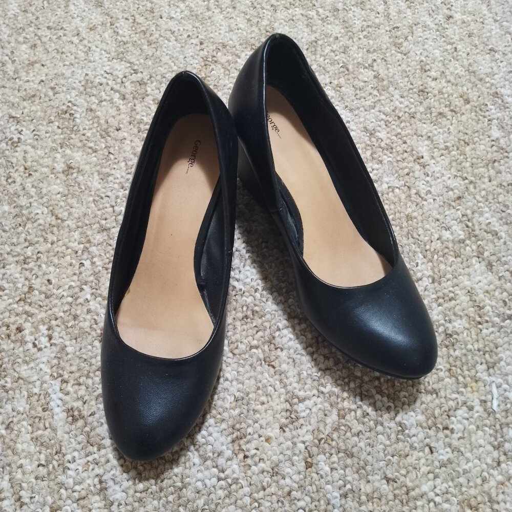 George Black Wedge Shoes